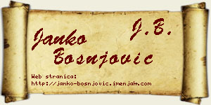 Janko Bošnjović vizit kartica